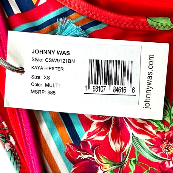 ☀️NWT Johnny Was Kaya Hipster Swim Bottom. Red/Multi Floral. Size: XS - Picture 11 of 12